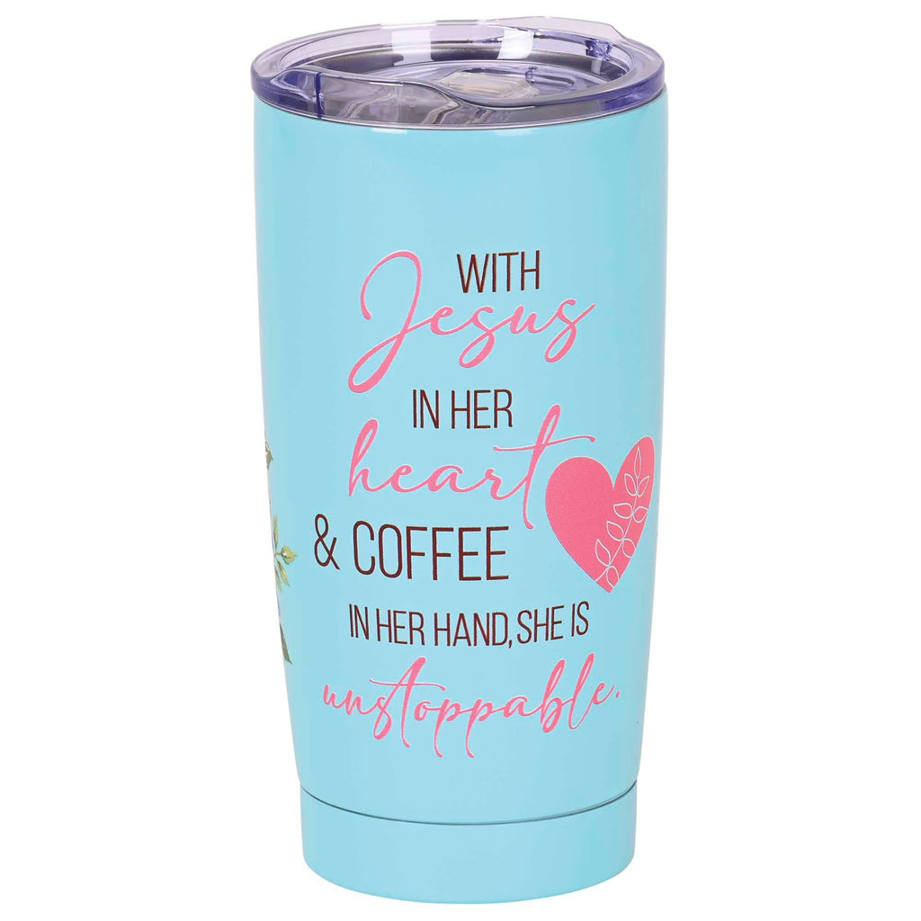 Tumbler Jesus In Heart & Coffee In 20 Oz