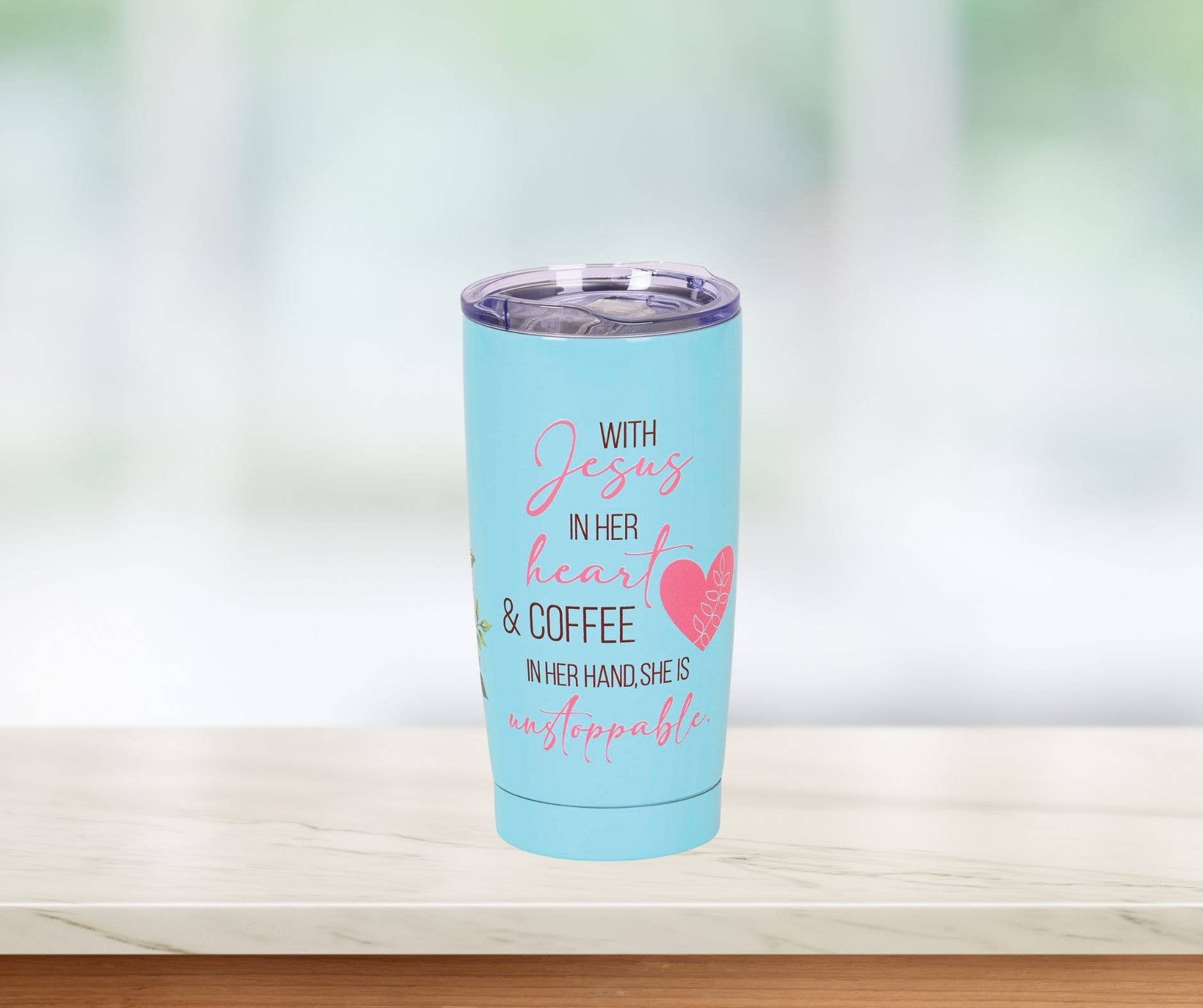 Tumbler Jesus In Heart & Coffee In 20 Oz