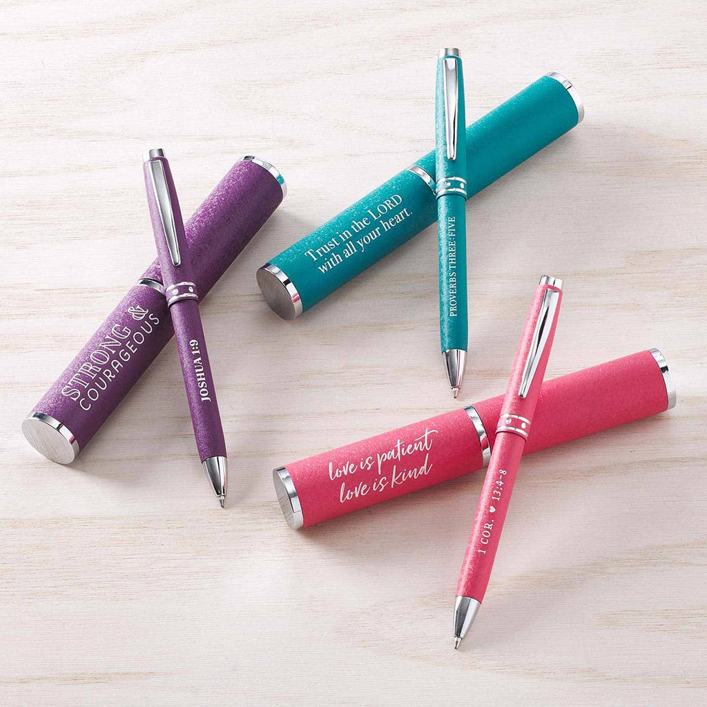 Pen in Case Pink Love 1 Cor. 13:4-8
