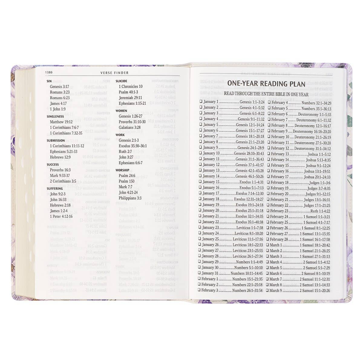 KJV Bible Giant Print Full-Size Faux Leather, Floral