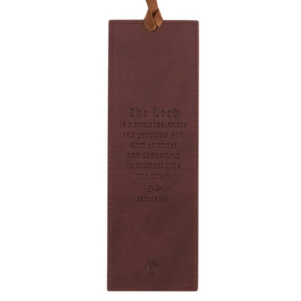 Bookmark Faux Leather Brown Names of God